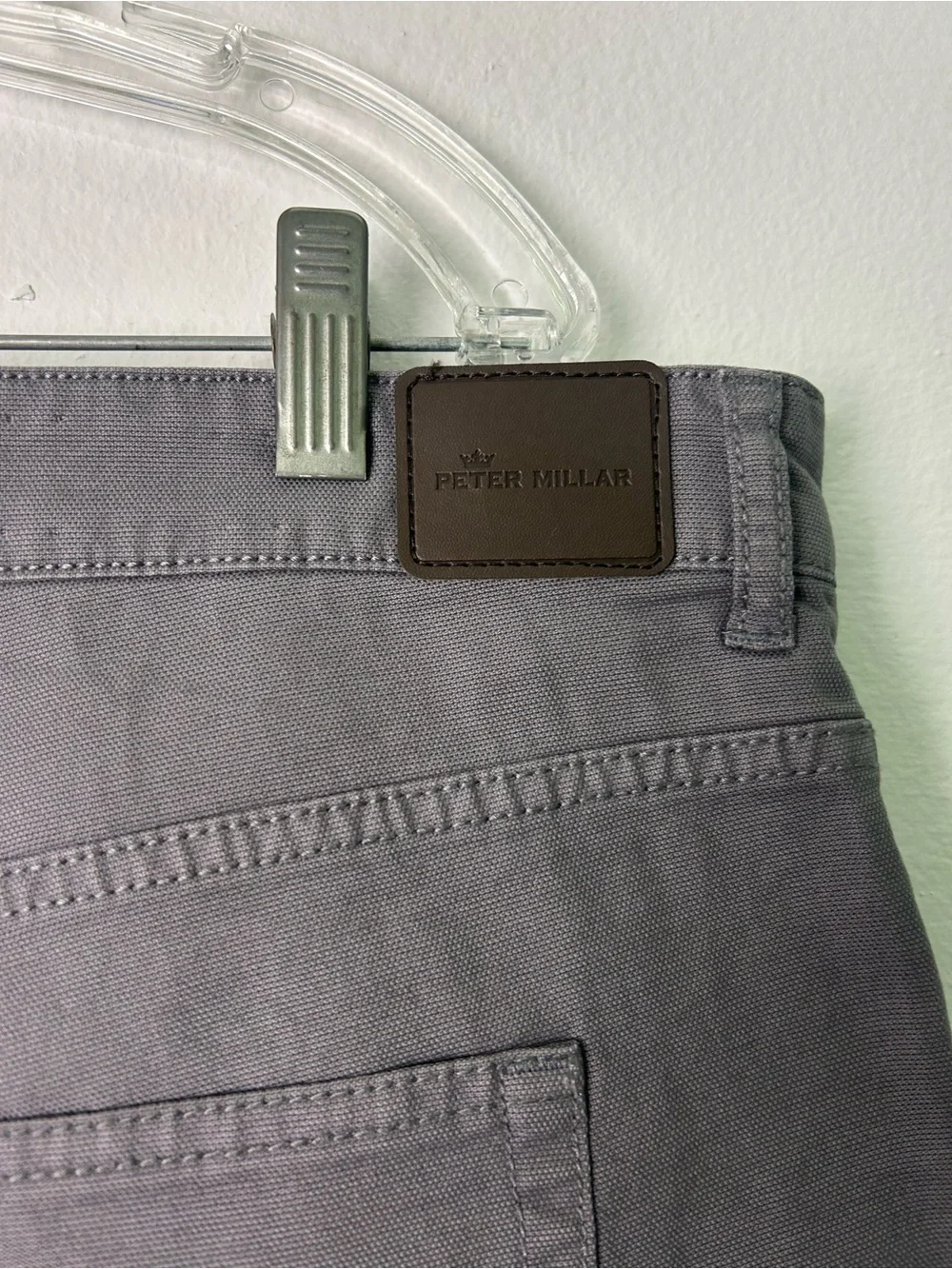 Peter Millar Men Size 40X31 Fairfield Garment Dyed Denim Gray Charcoal